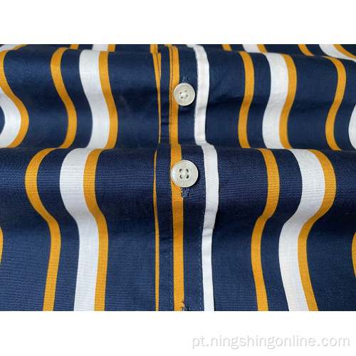 Stripe Mens Algodão Casual Camisa